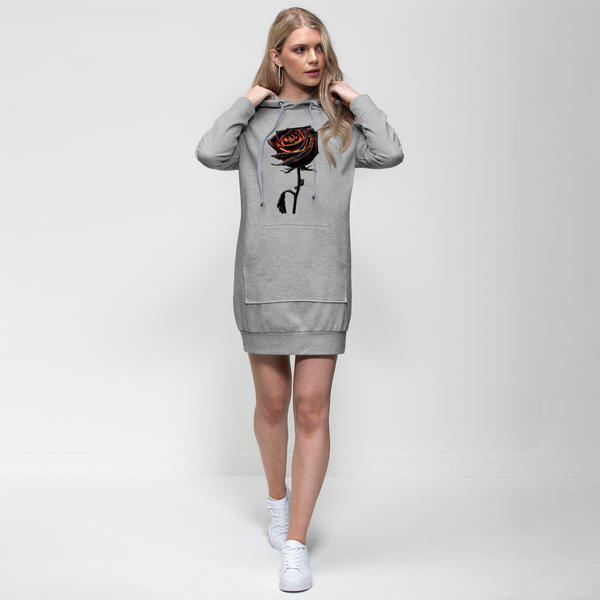 Burning Rose Premium Adult Hoodie Dress