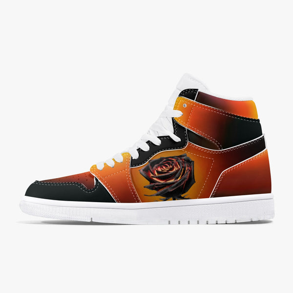 Dark Burning Rose High-Top Leather Sneakers(236)