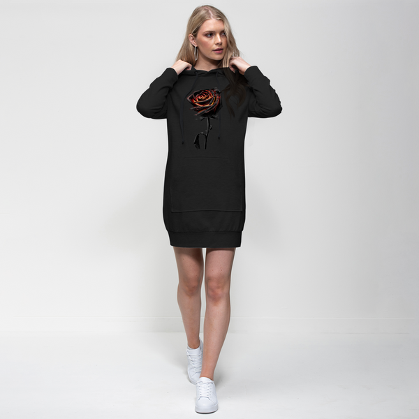 Burning Rose Premium Adult Hoodie Dress