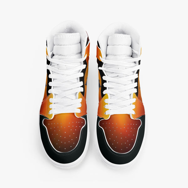 Dark Burning Rose High-Top Leather Sneakers(236)