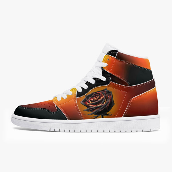 Dark Burning Rose High-Top Leather Sneakers(236)