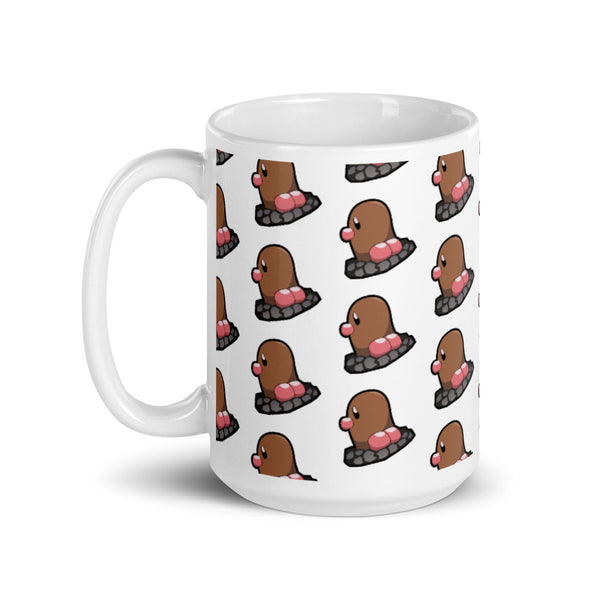 Diglett Booty White glossy mug